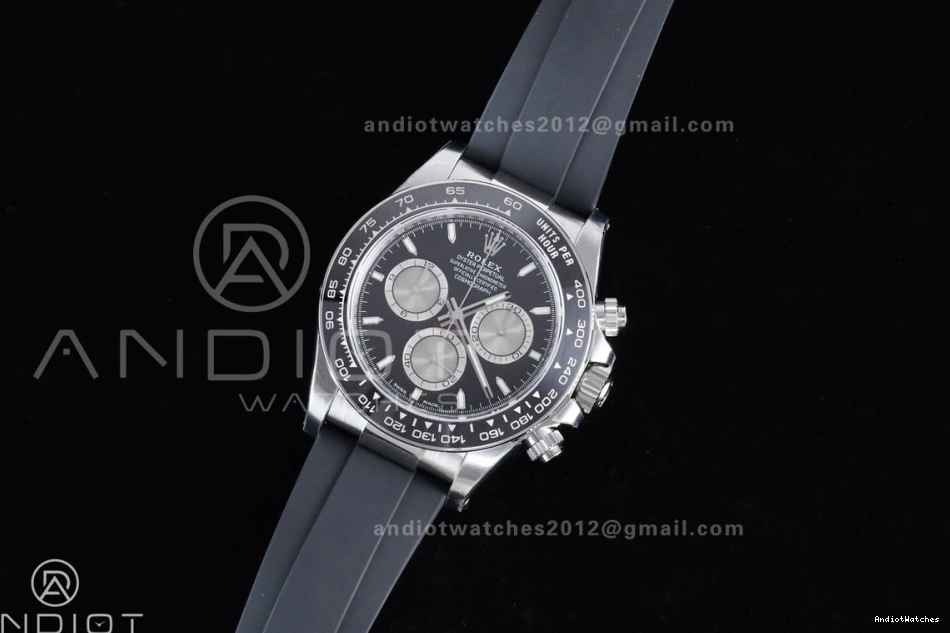 Best 813 Oysterflex V2 Stick 1:1 Daytona Strap Edition 126519 Dial on (Weighted) VSF Silver VS4131 Black Stretchable 0227